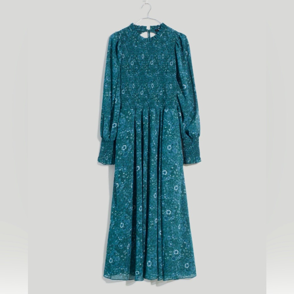 NWT Madewell Lucie Floral Crinkle Georgette Dress in XXS